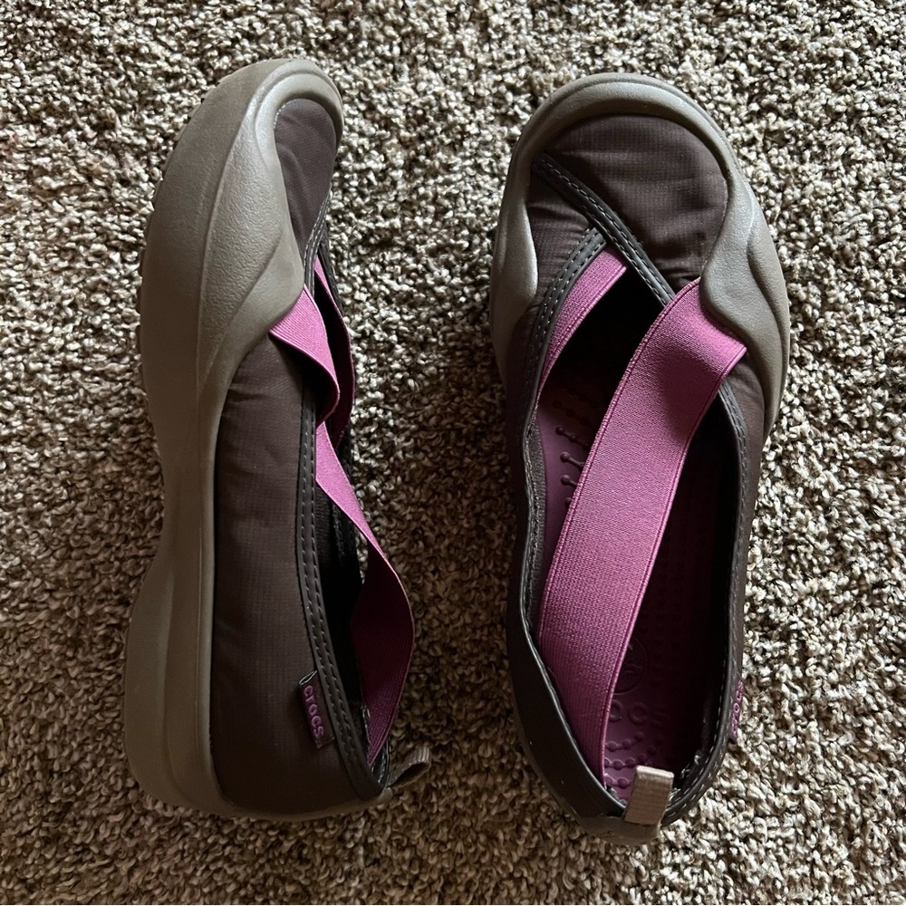 Crocs Brown and Purple Mary Jane